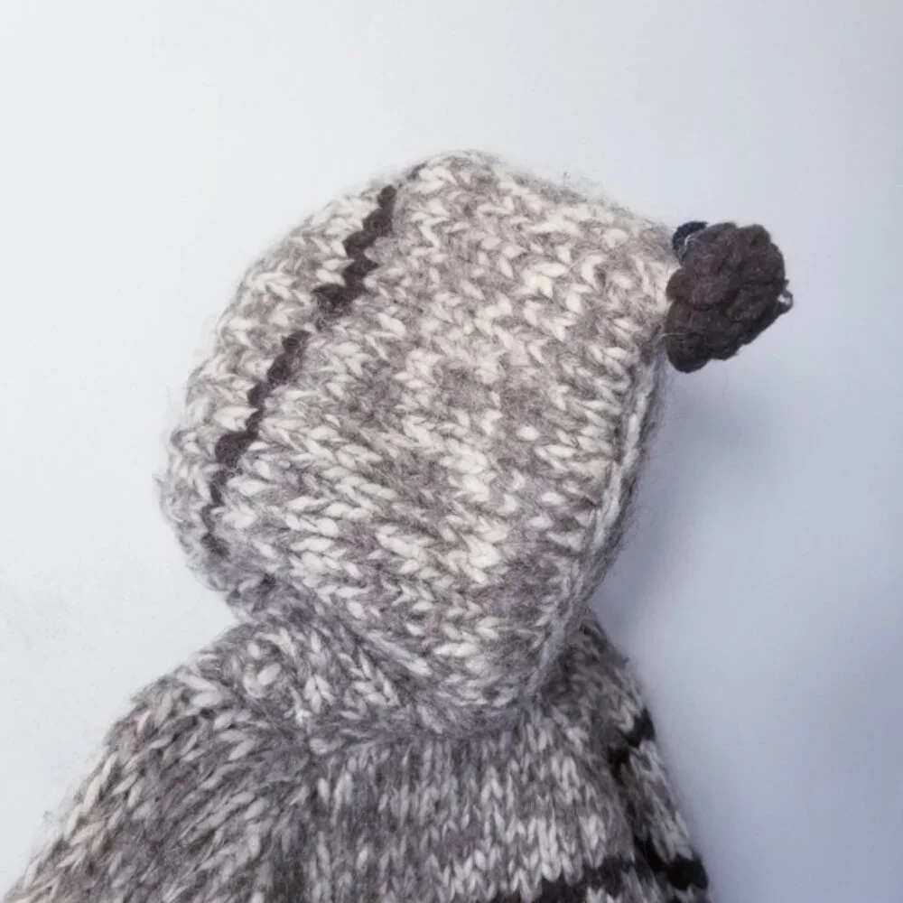 Vintage Handknit Cowichan Sweater Kids Size S Full Zip Cardigan - Picture 4 of 4